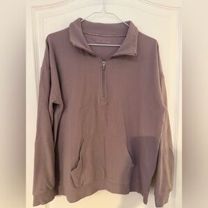 Marc New York women’s quarter-Zip Pullover Sweater - purplish gray